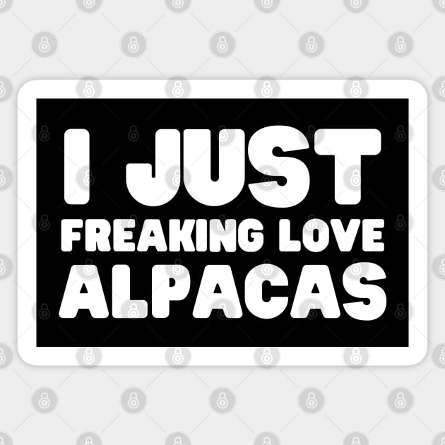 I Just Freaking Love Alpacas Sticker by HobbyAndArt